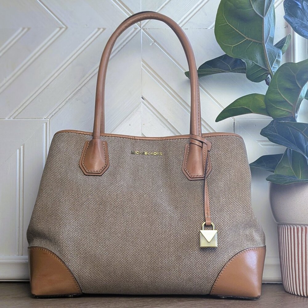 MICHAEL KORS Mercer Gallery Medium Canvas Satchel Tote
